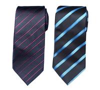 Towergem Extra Long Microfibre Tie Stripe Polyester XL Men's Necktie 63"