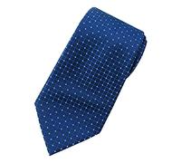 Towergem Extra Long Necktie Navy Blue Plaid Woven Jacquard Microfibre XL Tie 63"