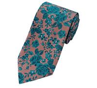 Towergem Extra Long Tie 63" Florals Men's Woven Jacquard Handmade XL Necktie, Green/Bronze, XL