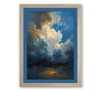 Towering Cloudscape Romantic Framed Wall Art Print A2 (59.4×42cm) Oak, Wall Decor for Living Room, Bedroom, Office & Home, Ready to Hang, Art Gift