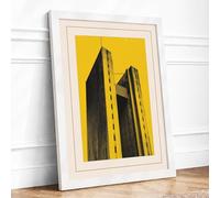 Towers Industrial Framed Wall Art Print A3 White Frame