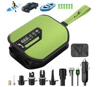 TowerTop 10500mAh Electric Paddle Board Pump-50PSI Rechargeable Sup/Car Pump Dual Stage (Inflation & Deflation) with Cooling Fan, 8 Nozzles, HD LCD Display - for Paddle Boards, Inflatables, Kayaks,Car