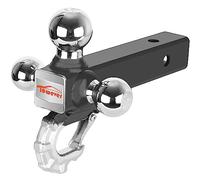 Towever 84012 Trailer Hitch Ball with Tactical Tow Hook, Tri Ball Hitch Fits 2 inch Hitch Receiver, Secure with Self-Lock Latch, Chrome Ball, Truck Hitch Hook Capacity up to 10000lbs