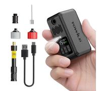 TOWILD A15 150PSI Electric Bike Tyre Inflator with LED Light, Portable Cordless Bicycle Air Pump with Auto Shut-Off, 2×800mAh Battery up for 8 Tyres, for Road Mountain Bikes