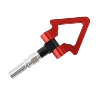 Towing Eye Car Tow Hook, Towing Eye Billet Aluminum Folding Tow Hook M18x2.5 No Drill Mount Multicolor Circular/Triangle(Red)
