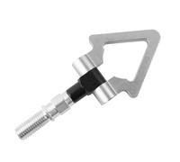 Towing Eye Car Tow Hook, Towing Eye Billet Aluminum Folding Tow Hook M18x2.5 No Drill Mount Multicolor Circular/Triangle(Silver)
