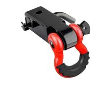 Towing Eye Cover 2" Heavy Duty Tow Hitch Receiver 35,000 Lbs 16 Ton Break Strength With 5/8" Screw Pin 3/4 Shackle For Off-Road Tow Hook Cover(RED)
