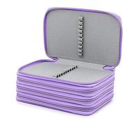 Towinle Super Large Capacity Pencil Case 72 Slots, Coloured Pencils Holder, Student Stationary Case, Extra Large Pen Storage Bag for Pencils, Coloured Pencils, Markers Pen, Ballpoint Pen (Purple)