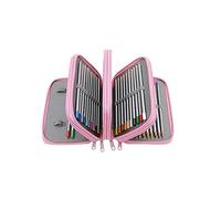 Towinle Super Large Capacity Pencil Case 72 Slots, Coloured Pencils Holder, Student Stationary Case, Extra Large Pen Storage Bag for Pencils, Coloured Pencils, Markers Pen, Ballpoint Pen (Pink)
