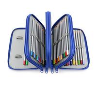 Towinle Super Large Capacity Pencil Case 72 Slots, Coloured Pencils Holder, Student Stationary Case, Extra Large Pen Storage Bag for Pencils, Coloured Pencils, Markers Pen, Ballpoint Pen (Blue)