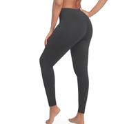 Towintec High Waisted Leggings for Women Tummy Control Stretchy Trousers Ladies Opaque Straights Tights Elasticated Pants Slim Soft Activewear Workout Gym Yoga Fitness Regular Plus Size Grey