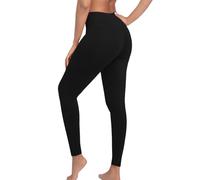 Towintec High Waisted Leggings for Women Tummy Control Stretchy Trousers Ladies Opaque Straights Tights Elasticated Pants Slim Soft Activewear Workout Gym Yoga Fitness Regular Plus Size Black
