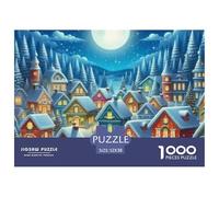 Town 1000 Pieces for Adults Jigsaw Puzzles for Adults Small Town Series 1000 Piece Puzzle Educational Games Home Decoration Puzzle Challenging Beautiful Decoration Puzzle Colourfulcled Cardb