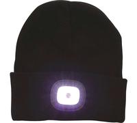 Town and Country Beanie Hat and Rechargeable LED Head Torch Black One Size