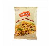 Town Bus Madras Mixture 170g, Spicy South Indian Snack Mix with Peanuts & Sev, Boondi & Sev Perfect Tea-Time Snack Traditional Indian Savory Mix