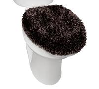 SoHome Spa Step Luxury Plush Chenille Shag Machine Washable Ultra Soft Standard Toilet Lid Cover 18.5"x19.6" Brown
