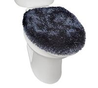 Town & Country Basics SoHome Spa Step Luxury Plush Chenille Shag Machine Washable Ultra Soft Standard Toilet Lid Cover 18.5"x19.6" Blue