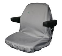 TOWN & COUNTRY COVERS | Universal Tractor Seat Cover, Plant Hire Seat Cover, Standard & Large Size, Heavy Duty, Fast & Easy To Fit, Waterproof, Armrest & Headrest Slots (Grey, Large)