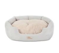 TOWN & COUNTRY EVERYDAY CuddleTown Faux Linen Comfy Cozy Cuddler Pet Bed, Supportive & Calming Egg Crate Foam, Non-Slip Bottom, Machine Washable Cover, Grey, Medium 28"x26"x8"