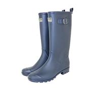 Town & Country Ladies/Women's/Men's Wellies Adjustable Buckle Flat Festival Wellies Rain Boots Wellingtons Sizes 4-12 UK Navy