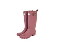 Town & Country Ladies/Women's/Men's Wellies Adjustable Buckle Flat Festival Wellies Rain Boots Wellingtons Sizes 4-12 UK Aubergine