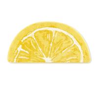 TOWN & COUNTRY PLAY Citrus Slice Lemon Half Circle Shaped Bath Mat, Absorbent Tufted Floor Mat, Non-Slip Backing, Machine Washable, Yellow, 34.7"x18.1"