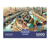 Town Jigsaw Puzzles Colourful, Small Town Series Fun Challenging & Brainteasing 1000 Pc Adults Jigsaw Puzzle Jigsaw 1000 Piece Jigsaw Puzzle 1000 Pieces for Adult Challeng