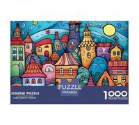 Town Jigsaw Puzzles for Adults 1000 Piece Jigsaw Puzzle for Adults Educational Game 1000 PiecesSmall Town Series Puzzles for Adult Challenging & Brainteasing Puzzle Game