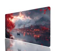 Town Mouse Mat 40x20x 0.12in Waterproof Gaming Mouse Pad Boat Non-slip Rubber Base Abrasion-resistant Stitched Edges, Large Mousepad as Desk Mat for Office Accessories Laptop Keyboard Gifts JXL-3080