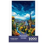 Town Puzzles 1000 Piece Challenge Toy Adults And over 12 Years Old Fairy Tale Puzzle Game Educational Challenge Stress Relief Home Decoration Gift 38x26cm/1000pcs