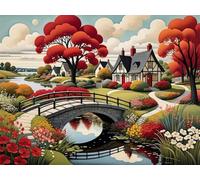 Town Scenery 300 Piece Jigsaw Puzzles for Adults, Colourful, Challenging & Brainteasing Adult puzzles 300 Pieces Bridge, Fun jigsaws for The Whole Family 16x11 inch
