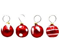 Town Square Miniatures Dolls House Red & White Baubles Miniature Christmas Tree Ornaments Decorations