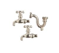 Town Square Miniatures Dolls House Taps & U Bend Pipe & Spigots Half Inch 1:24 Kitchen Sink Accessory