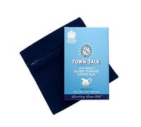 Town Talk Anti-Tarnish Zipped Silver Storage Bag 15x15cm Dark Blue