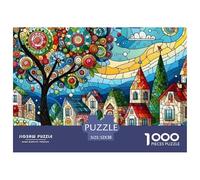 Town Unique 1000 Piece Jigsaw Puzzle for Adults Small Town Series Colourful Puzzling Challenging & Brainteasing Adult Jigsaws 100% Recycled Cardboard Puzzle Game or Me