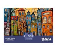 Town Unique 1000 Piece Jigsaw Puzzle for Adults Small Town Series Colourful Puzzling Challenging & Brainteasing Adult Jigsaws 100% Recycled Cardboard Puzzle Game for The Whole for Women Gifts for Me