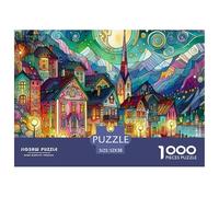 Town Unique 1000 Piece Jigsaw Puzzle for Adults Small Town Series Colourful Puzzling Challenging & Brainteasing Adult Jigsaws 100% Recycled Cardboard Puzzle Game or Me