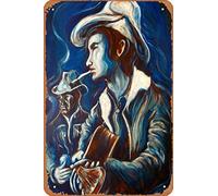 Townes Van Zandt Blues Poster Retro Metal Tin Vintage Sign 12 X 8 Inch Home Bar Man Cave Wall Decor