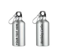 TownGifts Personalised Water Bottle Silver 400ML Aluminium Personalised Water Bottle For Kids - Insulated BPA Free Personalised Water Bottles - Kids Water Bottles, Sports Bottle for School & Gym