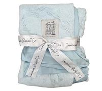 Townhouse Blanket Co - Luxury Soft Blanket with Satin Trim in Satin Gift Bag - Pram Blanket - Newborn Baby Essentials & Baby Gifts - 74cm x 89cm (29"x35") (Blue)