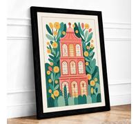 Townhouse Botanical Framed Wall Art Print A3 Black | Ready to Hang, Premium Gi Paper, Fade-Resistant Inks, Securely Packaged, UK Made