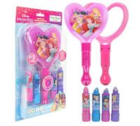 Townley Girl 4 Pack Lip Balm with Light Up Mirror(No Batteries Needed), 5 CT (Disney Princess), Packaging May Vary