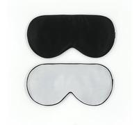 townssilk 2 pcs 100% Silk Sleep mask with Adjustable Strap,Comfortable and Super Soft Eye mask Including 1 pc Balck and 1 pc Silver