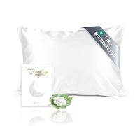 townssilk Both Side 100% 19mm Pure Mulberry Silk Pillowcase for Hair and Skin 50x80cm size Pillow Case Cushion Cover with Hidden Zipper 600 Thread Count White