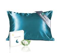 townssilk Both Side 100% 19mm Pure Mulberry Silk Pillowcase for Hair and Skin Health, 40x70cm size Pillow Case Cushion Cover with Hidden Zipper 600 Thread Count peacockblue