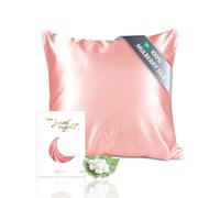 townssilk Both Side 100% 19mm Pure Mulberry Silk Pillowcase for Hair and Skin Health, 50x50cm size Pillow Case Cushion Cover with Hidden Zipper 600 Thread Count Coral