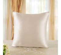 townssilk Both Side 100% 19mm Pure Mulberry Silk Pillowcase for Hair and Skin Health, 60x60cm size Pillow Case Cushion Cover with Hidden Zipper 600 Thread Count Taupe