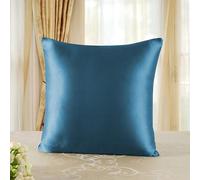 townssilk Both Side 100% 19mm Pure Mulberry Silk Pillowcase for Hair and Skin Health, 65x65cm size Pillow Case Cushion Cover with Hidden Zipper 600 Thread Count peacockblue