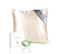 townssilk Both Side 100% 19mm Pure Mulberry Silk Pillowcase for Hair and Skin square 65x65cm size Pillow Case Cushion Cover with Hidden Zipper 600 Thread Count Taupe