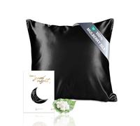 Townssilk Both Side 100% 19mm Silk Pillowcase 40x40cm Pillow Case Cushion Cover with Hidden Zipper Black